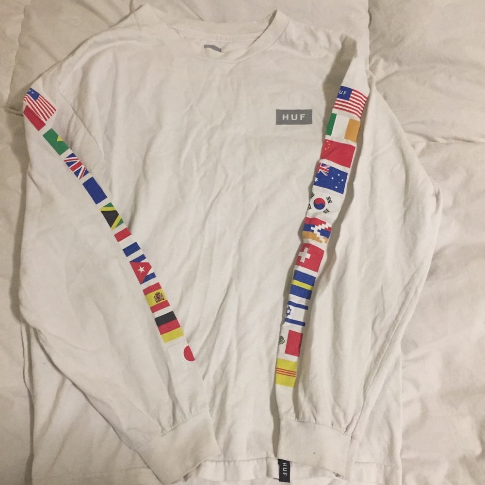 huf long sleeve flag shirt